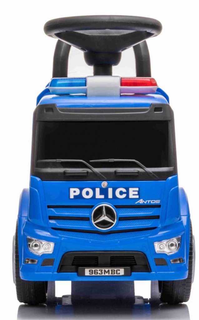 Kävelevä auto Mercedes poliisiauto sininen