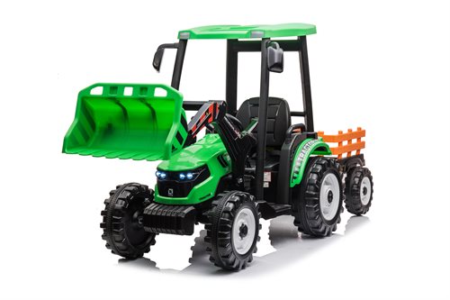 Lasten sähkötraktori Azeno Farmer Excavator 24V perävaunulla