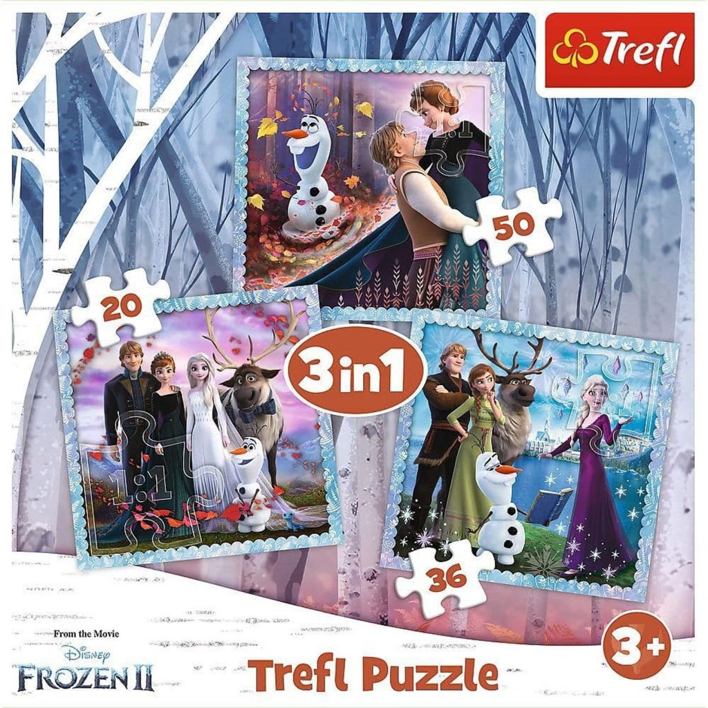 3-in-1 Lasten Palapeli Disney Frozen (20, 36, 50 palaa)