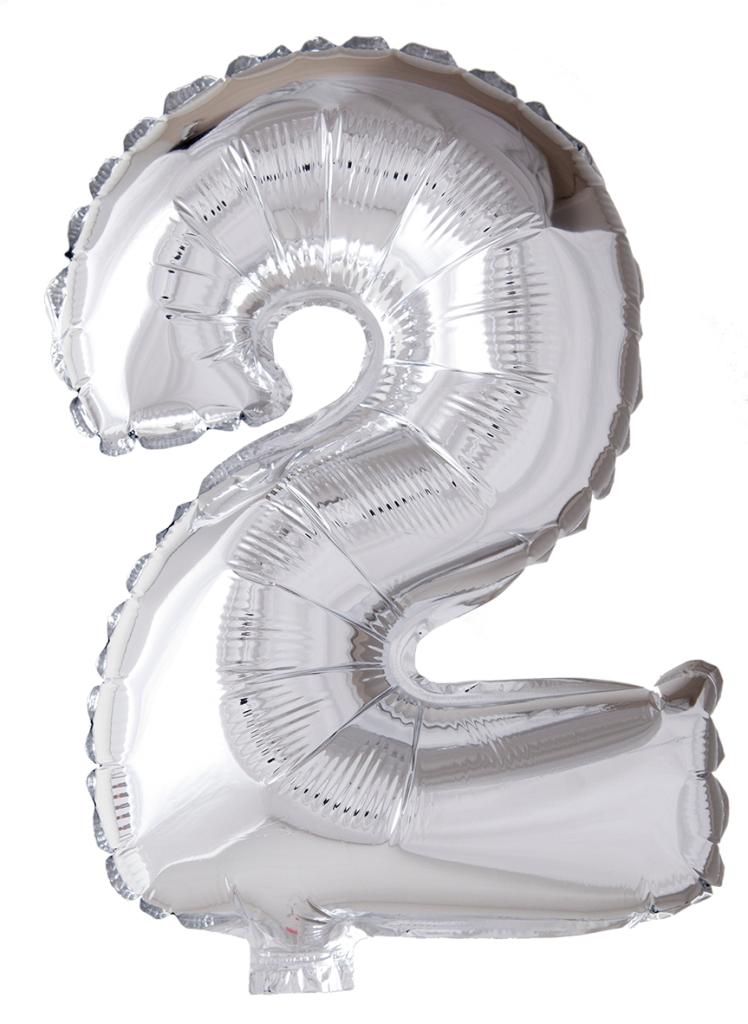 Folio Balloon numerot 0-9 hopeaa 102 cm