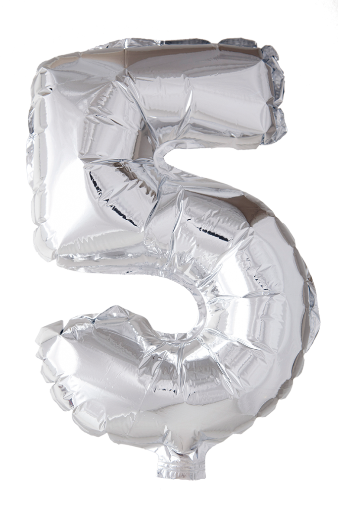 Folio Balloon numerot 0-9 hopeaa 41 cm