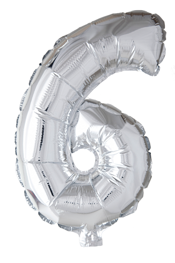 Folio Balloon numerot 0-9 hopeaa 41 cm