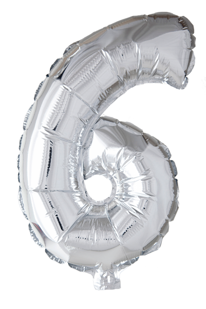 Folio Balloon numerot 0-9 hopeaa 41 cm