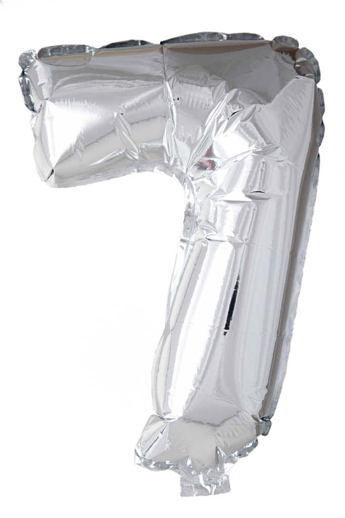 Folio Balloon numerot 0-9 hopeaa 41 cm