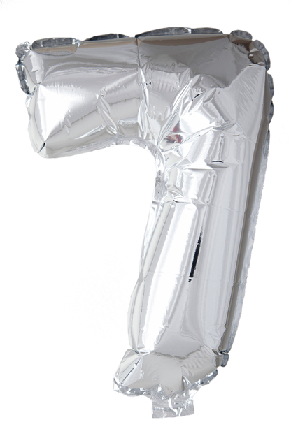 Folio Balloon numerot 0-9 hopeaa 41 cm
