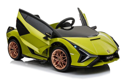 Elbil Barn Lamborghini Sian 12 v grön
