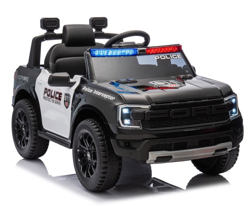 Sähköauto lapsille Ford Ranger Poliisi nahkaistuimilla