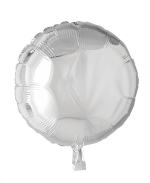 Folieballong,  rund, silver 46 cm