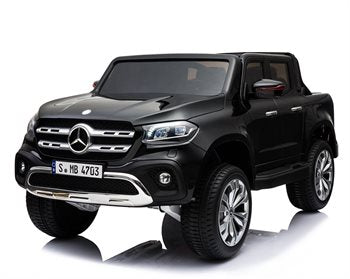 Lasten sähköauto Mercedes X-Class 4x12V, musta – 2-paikkainen
