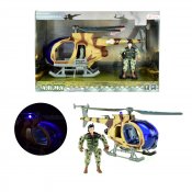 Helikopteri sotilas ja ääntä ja valoa
