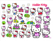 Hello Kitty seinäsomisteiden 40 tarroja