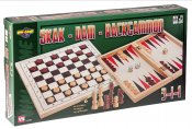 3 in 1 -peli Shack, tammi, backgammon