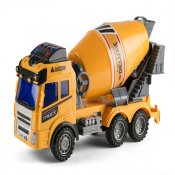 Kuorma-auto sementtisekoittimella, äänellä ja valolla