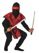 Punainen ninja-naamiaisasu 120cm 4-6 v