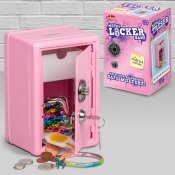 Metal Locker Bank - Kolikkokassakaappi - Vaaleanpunainen