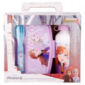 Disney Frozen Lounassetti, jossa on lounasrasia, pullo ja ruokailuvälineet