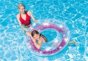 Intex Vaaleanpunainen Glitter puhallettava uimarengas Simring