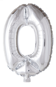 Folio Balloon numerot 0-9 hopeaa 41 cm