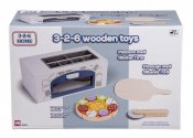 Puinen pizzauuni tarvikkeineen