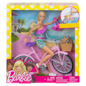Barbie-nukke polkupyörällä ja lisävarusteilla