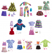 Barbie-nukke vaatteet pilkkuja