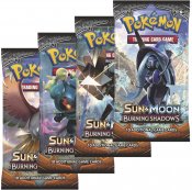 Pokémon Aurinko ja kuu Poltto Shadows Booster kortteja