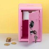 Metal Locker Bank - Kolikkokassakaappi - Vaaleanpunainen