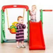 Elite Toys lasten leikkiteline liukumäki ja keinu 160cm