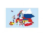 Euroopan kartta lipuilla, Juliste 61X91.5 CM