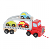 Jouéco puinen lelu - autokuljetus 3 pienellä autolla