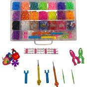 Fyndbox-4-pack Loom band aloituspakkauksen 19200 osat - Tee oma ranneke!