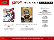 NHL-jääkiekkokauppakortti mvp Upper Deck iso pakkaus 2021-22