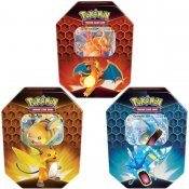 Pokémon 3-pack Hidden Fates Tin keräilykortit Charizard, Gyarados ja Raichu