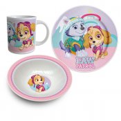 Paw Patrol (Skye ja Everest), aamiainen asettaa posliini, lautanen, kulho ja muki