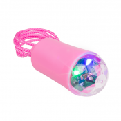 Vaaleanpunainen Disco-lamppu, jossa on väriä vaihtavat LED-valot