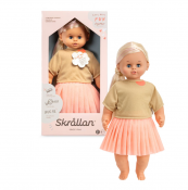 Skrållan Puhuva nukke vaaleat hiukset 45cm