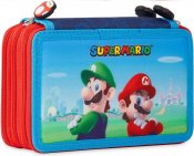 Super Mario & Luigi Kolminkertainen kynäkotelo lisävarusteineen