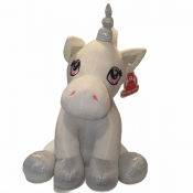 Pehmeä yksisarvinen pehmolelu valkoinen 80cm