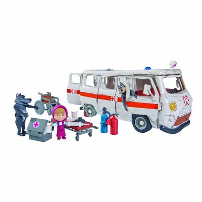 Masha ja Bear lelusettejä Ambulanssi Masha ja kaksi sutta