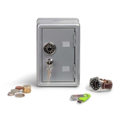 Metal Locker Bank - Kolikkokassakaappi - Hopea
