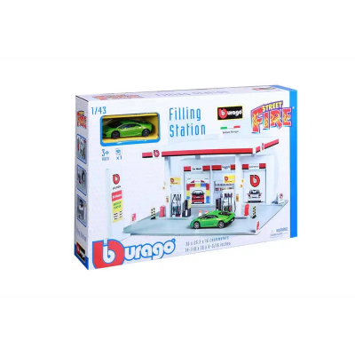 Bensiniasema auton kanssa - Burago Street Fire 1:43