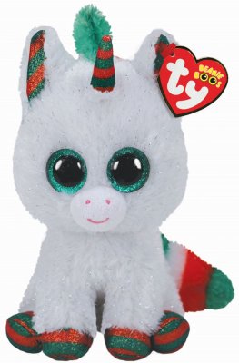 TY Pehmolelut Christmas Collection Snowfall Unicorn Beanie Boos 15 cm
