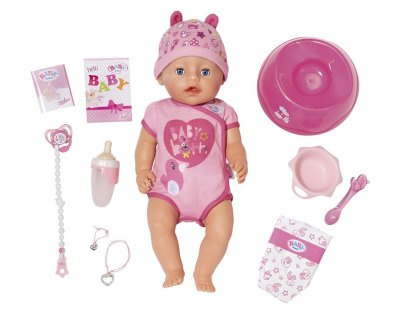 Baby Born pehmeä kosketus Interactive Doll Girl Blue Eyes