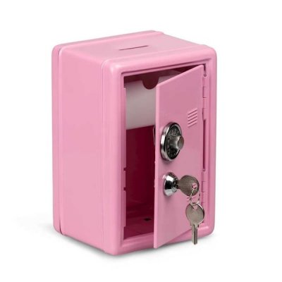 Metal Locker Bank - Kolikkokassakaappi - Vaaleanpunainen