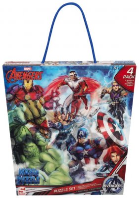 Pusselset 4-pack in Avengers motiivit