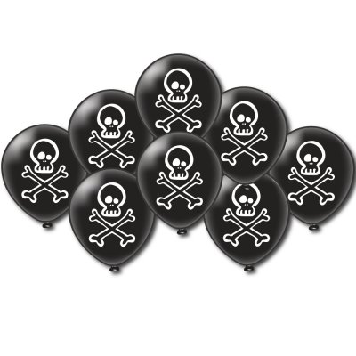 Musta ilmapallot kallo 8-pack