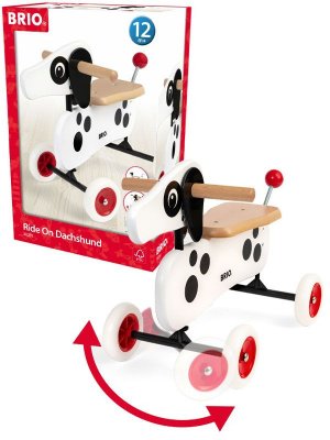 BRIO Mäyräkoira Puinen ratsastuslelu