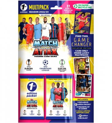 Jalkapallokortit 2022/23 Limited Edition kort UEFA Champions League Europa League Conference League 31 kpl keräilykortit