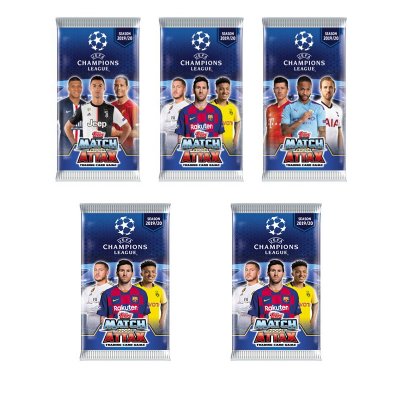 5-Pack Mestarien liigan jalkapallo-kortti 2019/2020 Booster