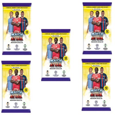 5-pack Jalkapallo-kortti UEFA Champions League Europa League Conference League 2022/2023 Booster Keräilykortit